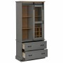 Vinoteca HALDEN con botelleros y puerta corredera gris pino von , Wein- und Spirituosenschränke - Ref: Foro24-4018435, Preis:...