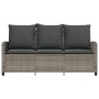 Sofá jardín de 3 plazas con cojín y mesa gris ratán sintético by , Outdoor sofas - Ref: Foro24-4103856, Price: 309,93 €, Disc...