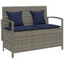 Banco de jardín con almacenaje y cojín gris ratán sintético by , garden benches - Ref: Foro24-4104218, Price: 253,33 €, Disco...