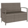 Banco de jardín con almacenaje y cojín gris ratán sintético by , garden benches - Ref: Foro24-4104218, Price: 253,33 €, Disco...