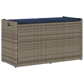 Banco de almacenaje con cojín gris 100 cm ratán sintético by , garden benches - Ref: Foro24-4104067, Price: 136,14 €, Discoun...