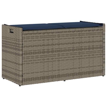 Banco de almacenaje con cojín gris 100 cm ratán sintético by , garden benches - Ref: Foro24-4104067, Price: 136,14 €, Discoun...