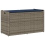 Banco de almacenaje con cojín gris 100 cm ratán sintético by , garden benches - Ref: Foro24-4104067, Price: 136,14 €, Discoun...