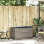 Banco de almacenaje con cojín gris 100 cm ratán sintético by , garden benches - Ref: Foro24-4104067, Price: 136,14 €, Discoun...