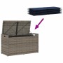 Banco de almacenaje con cojín gris 100 cm ratán sintético by , garden benches - Ref: Foro24-4104067, Price: 136,14 €, Discoun...