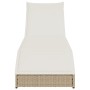 Tumbona plegable con cojín y espacio beige ratán sintético by , Loungers - Ref: Foro24-4104224, Price: 233,92 €, Discount: %