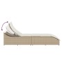 Tumbona plegable con cojín y espacio beige ratán sintético by , Loungers - Ref: Foro24-4104224, Price: 233,92 €, Discount: %
