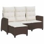 Sofá de jardín reclinable con cojines en forma de L marrón de , Sofás de exterior - Ref: Foro24-4108239, Precio: 289,76 €, De...