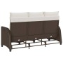 Sofá de jardín reclinable con cojines en forma de L marrón de , Sofás de exterior - Ref: Foro24-4108239, Precio: 289,76 €, De...