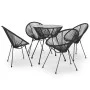 Garten-Essgruppe 5-teilig aus schwarzem PVC-Rattan von vidaXL, Gartensets - Ref: Foro24-3060280, Preis: 495,98 €, Rabatt: %
