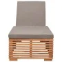 Dunkelgraue massive Teakholzliege mit Kissen von vidaXL, Liegen - Ref: Foro24-316038, Preis: 255,87 €, Rabatt: %