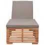 Tumbona con cojín madera maciza de teca gris oscuro de vidaXL, Tumbonas - Ref: Foro24-316038, Precio: 200,81 €, Descuento: %