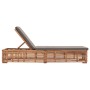 Tumbona con cojín madera maciza de teca gris oscuro de vidaXL, Tumbonas - Ref: Foro24-316038, Precio: 200,81 €, Descuento: %