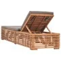 Dunkelgraue massive Teakholzliege mit Kissen von vidaXL, Liegen - Ref: Foro24-316038, Preis: 255,87 €, Rabatt: %