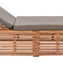 Tumbona con cojín madera maciza de teca gris oscuro de vidaXL, Tumbonas - Ref: Foro24-316038, Precio: 200,81 €, Descuento: %