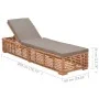 Dunkelgraue massive Teakholzliege mit Kissen von vidaXL, Liegen - Ref: Foro24-316038, Preis: 255,87 €, Rabatt: %