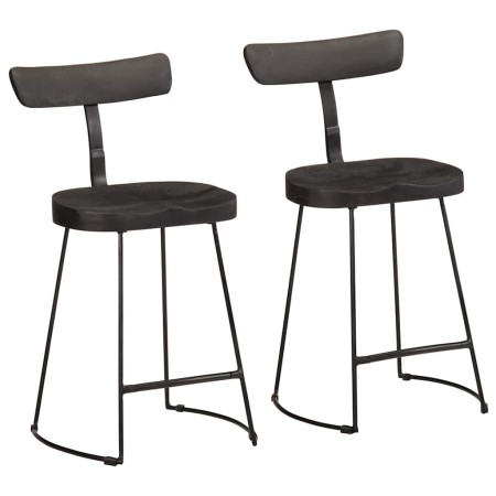 Barhocker 2 Stück schwarz 49x43x79 cm Massivholz Mango von , Küchenhocker - Ref: Foro24-4013517, Preis: 118,41 €, Rabatt: %