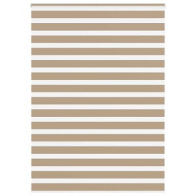 Dies ist ein breiter, 155,9 cm breiter, brauner Sand-Zebra-Vorhang aus Polyester. von , Jalousien und Jalousien - Ref: Foro24...