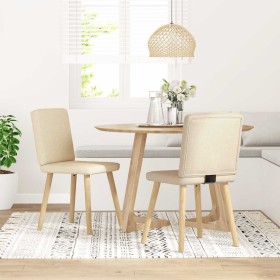 Esszimmerstühle, 2 Stück, Stoff in Cremefarbe. von , Essstühle - Ref: Foro24-4101204, Preis: 103,94 €, Rabatt: %