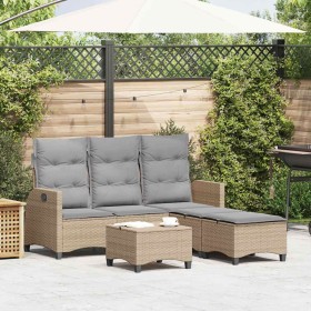 Garten-Lounge-Set in L-Form mit 3-teiligen beigen Kissen von , Gartensets - Ref: Foro24-3328641, Preis: 394,65 €, Rabatt: %
