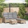 L-shaped garden sofa set with 3-piece beige cushions by , Garden sets - Ref: Foro24-3328641, Price: 395,50 €, Discount: %