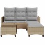 L-shaped garden sofa set with 3-piece beige cushions by , Garden sets - Ref: Foro24-3328641, Price: 395,50 €, Discount: %