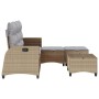 L-shaped garden sofa set with 3-piece beige cushions by , Garden sets - Ref: Foro24-3328641, Price: 395,50 €, Discount: %
