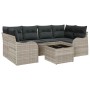 Conjunto de sofá de jardín 7 pcs Gris claro 55 x 55 x 37 cm