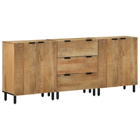 Aparadores 3 piezas madera maciza mango marrón 60x33x75 cm von , Schließfächer und Lagerschränke - Ref: Foro24-3310005, Preis...