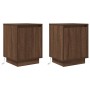 Bedside tables with LED lights 2 units brown oak 38x34x50 cm by , Nightstands - Ref: Foro24-861278, Price: 87,27 €, Discount: %