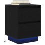 Bedside tables with LED lights 2 units black 38x34x50 cm by , Nightstands - Ref: Foro24-861286, Price: 99,01 €, Discount: %