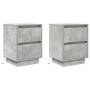 Bedside tables with LED lights 2 units gray concrete 38x34x50 cm by , Nightstands - Ref: Foro24-861290, Price: 97,08 €, Disco...