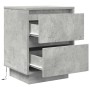 Bedside tables with LED lights 2 units gray concrete 38x34x50 cm by , Nightstands - Ref: Foro24-861290, Price: 97,08 €, Disco...