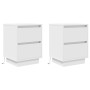Nachttische mit LED-Lichtern 2 Stück weiß 38x34x50 cm von , Nachttische - Ref: Foro24-861284, Preis: 96,75 €, Rabatt: %