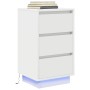 Mesilla de noche con luces LED blanca 38x34x65 cm de , Mesitas de noche - Ref: Foro24-861301, Precio: 75,40 €, Descuento: %