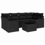 Conjunto de sofá de jardín 7 pcs Negro 55 x 55 x 37 cm