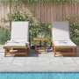 Tumbonas con mesa 2 unidades madera maciza de acacia by , Loungers - Ref: Foro24-3325205, Price: 361,85 €, Discount: %