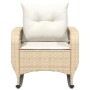 Garden rocking chair with beige synthetic rattan cushions by , Garden chairs - Ref: Foro24-4104197, Price: 105,17 €, Discount: %