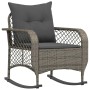 Garten Schaukelstuhl mit grauen Kissen aus synthetischem Rattan von , Gartenstühle - Ref: Foro24-4104195, Preis: 113,86 €, Ra...