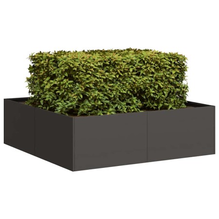 Pflanzgefäß aus schwarzem Stahl, 100x100x30 cm. von , Töpfe und Pflanzgefäße - Ref: Foro24-860808, Preis: 69,90 €, Rabatt: %