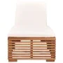 Tumbona con cojín madera maciza de teca crema de vidaXL, Tumbonas - Ref: Foro24-316037, Precio: 327,33 €, Descuento: %