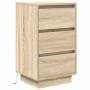 Bedside table with LED lights Sonoma oak 38x34x65 cm by , Nightstands - Ref: Foro24-861303, Price: 71,87 €, Discount: %
