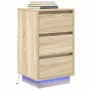 Bedside table with LED lights Sonoma oak 38x34x65 cm by , Nightstands - Ref: Foro24-861303, Price: 71,87 €, Discount: %