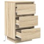 Bedside table with LED lights Sonoma oak 38x34x65 cm by , Nightstands - Ref: Foro24-861303, Price: 71,87 €, Discount: %