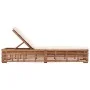 Sun lounger with solid cream teak wood cushion by vidaXL, Loungers - Ref: Foro24-316037, Price: 327,35 €, Discount: %