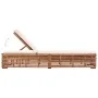 Sun lounger with solid cream teak wood cushion by vidaXL, Loungers - Ref: Foro24-316037, Price: 327,35 €, Discount: %