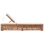 Tumbona con cojín madera maciza de teca crema de vidaXL, Tumbonas - Ref: Foro24-316037, Precio: 332,70 €, Descuento: %