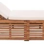 Sun lounger with solid cream teak wood cushion by vidaXL, Loungers - Ref: Foro24-316037, Price: 327,35 €, Discount: %