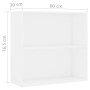 Estantería de madera de ingeniería blanca 80x30x76,5 cm