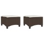 Gartenhocker mit Kissen 2 Stück braun 55x55x36 cm von , Hocker für den Außenbereich - Ref: Foro24-4108247, Preis: 96,84 €, Ra...